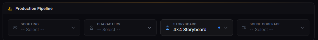 Storyboard pipeline tab
